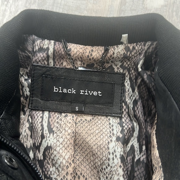 Black Rivet Leather Jacket - Picture 2 of 3